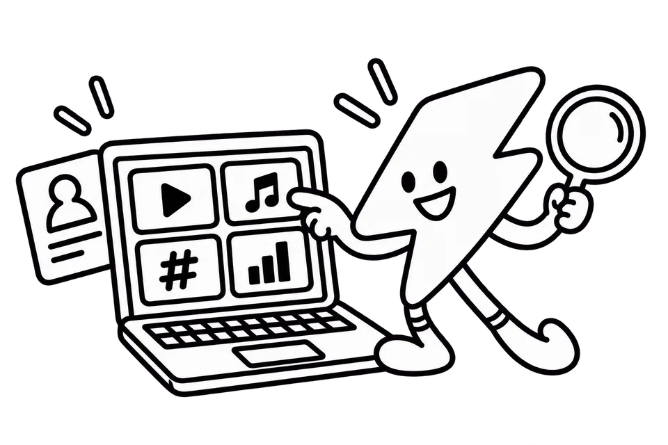 A creator toolkit with video, audio, hashtag and analytics tools